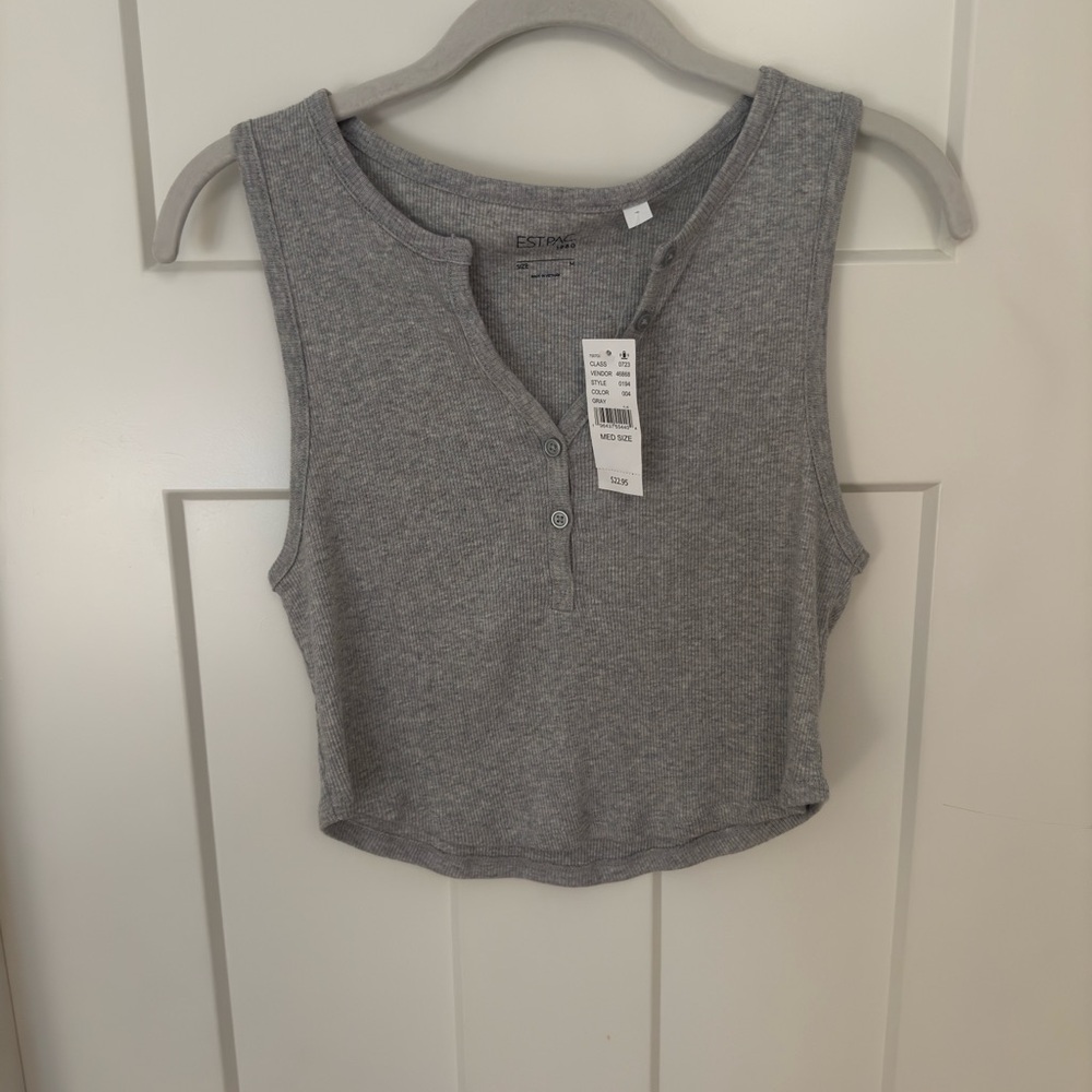 PacSun Heather Gray Cropped Tank Top